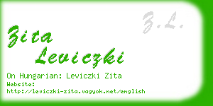 zita leviczki business card